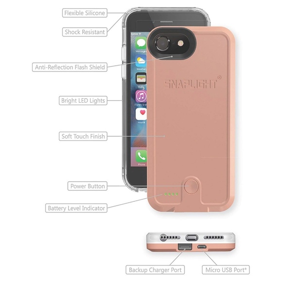 Snap Light Pro Selfie Case for iPhone / Rose Gold - Picture 2 of 5